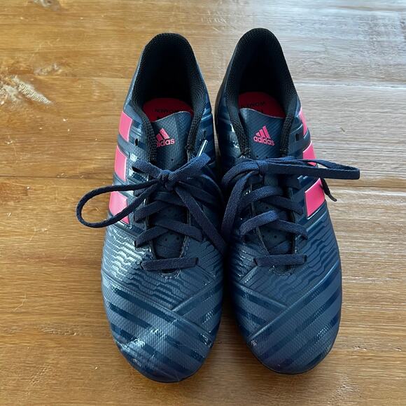 Adidas Nemeziz 17.4 Soccer Cleats Youth Size 5.5 Navy Pink Firm Ground FG Shoes - Picture 3 of 6